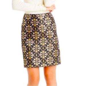 J.McLaughlin Elm skirt.  Festive, black, gold tan and pink.